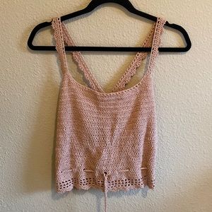 Light pink crochet crop top